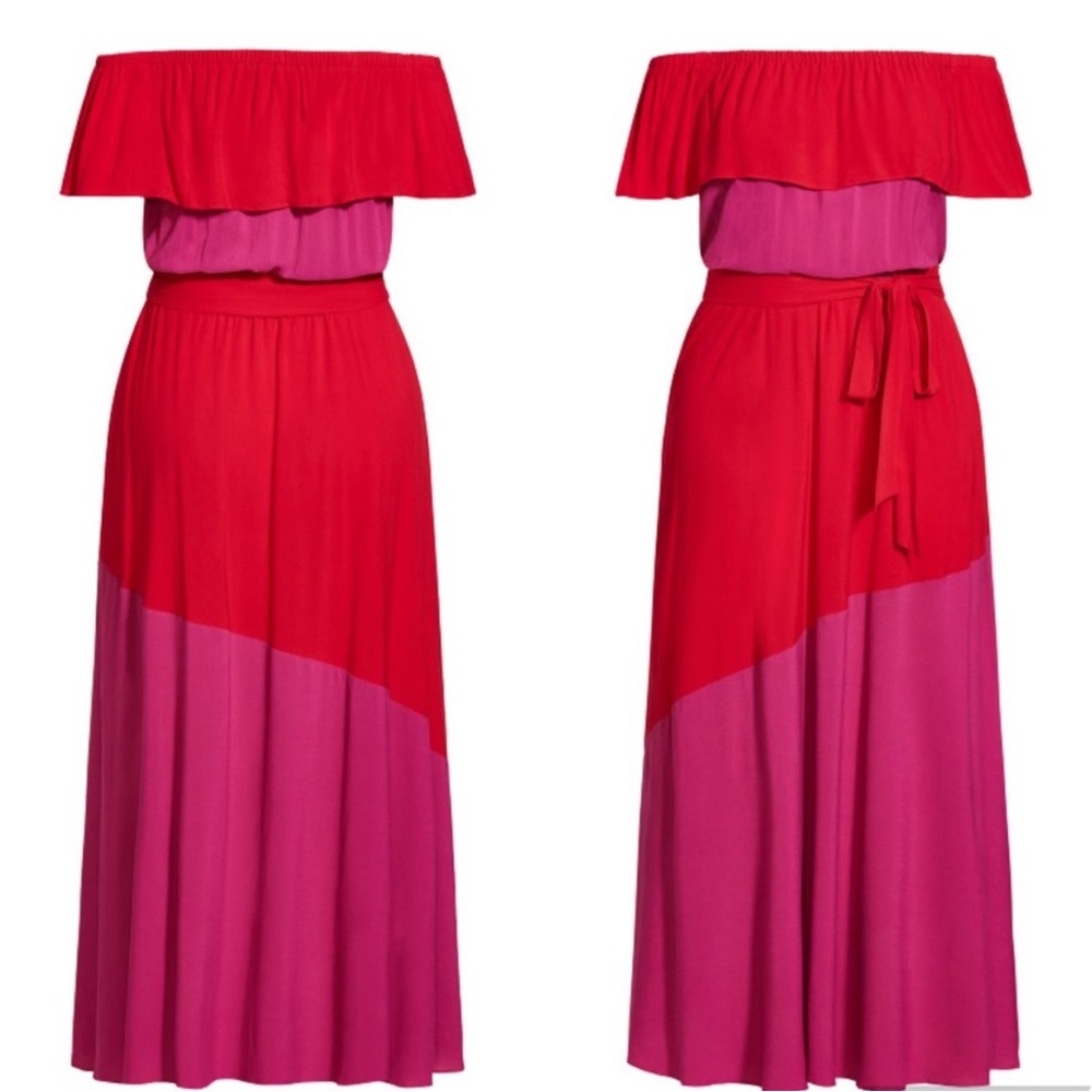 Citychic Maxi colourburst Red/Fushia dress